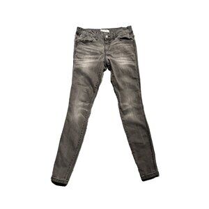 Free People Women's Dark Grey Skinny Jeans Size Tag Sz. 26 Act. 28" Faded Wash